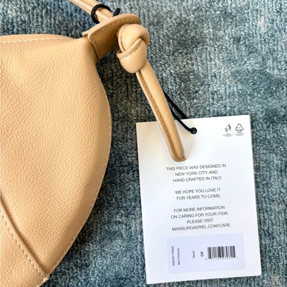 Mansur Gavriel Mini Fortuna Shoulder Bag in Sand NEW + Free tote bag - Picture 5 of 11
